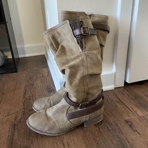 Nearly Knee-High Tan Boots
